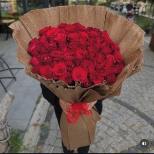 50 Güllü Vintage Sade Gül Buketi