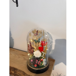 Fanusta Beyaz Solmayan Gerçek Gül