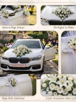 Papatya ve Lilyumlu Gelin Arabası Süslemesi