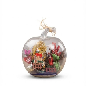 Türkçe Başlık: Elma Cam Fanusta Dekoratif Mini Terrarium
