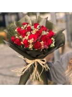 15 Gül ve Özel kuru Çiçek Buketi