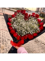 25 Güllü Kalp Buket